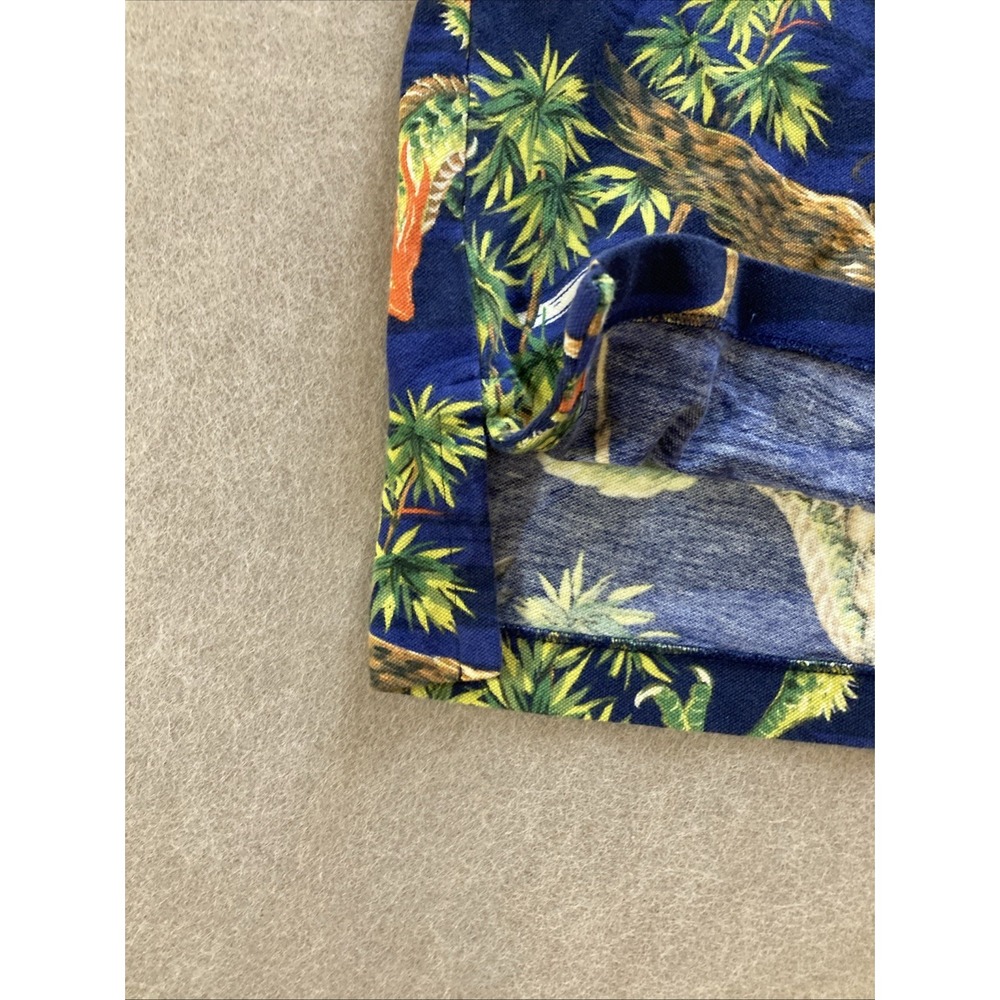 Polo Ralph Lauren Dragon Tiger Eagle All Over Print Polo Shirt Men's Sz XL Blue - Picture 4 of 9